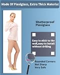 Unbreakable Full Length Wall Mirror Cheap, Over The Door Mirror, Thick 2.5 MM, 4 Pcs 30 CM x 30 CM, Made of Shatterproof Plexiglass Acrylic, Long Mirrors for Bedroom Closet, Workout for Home Gym Body