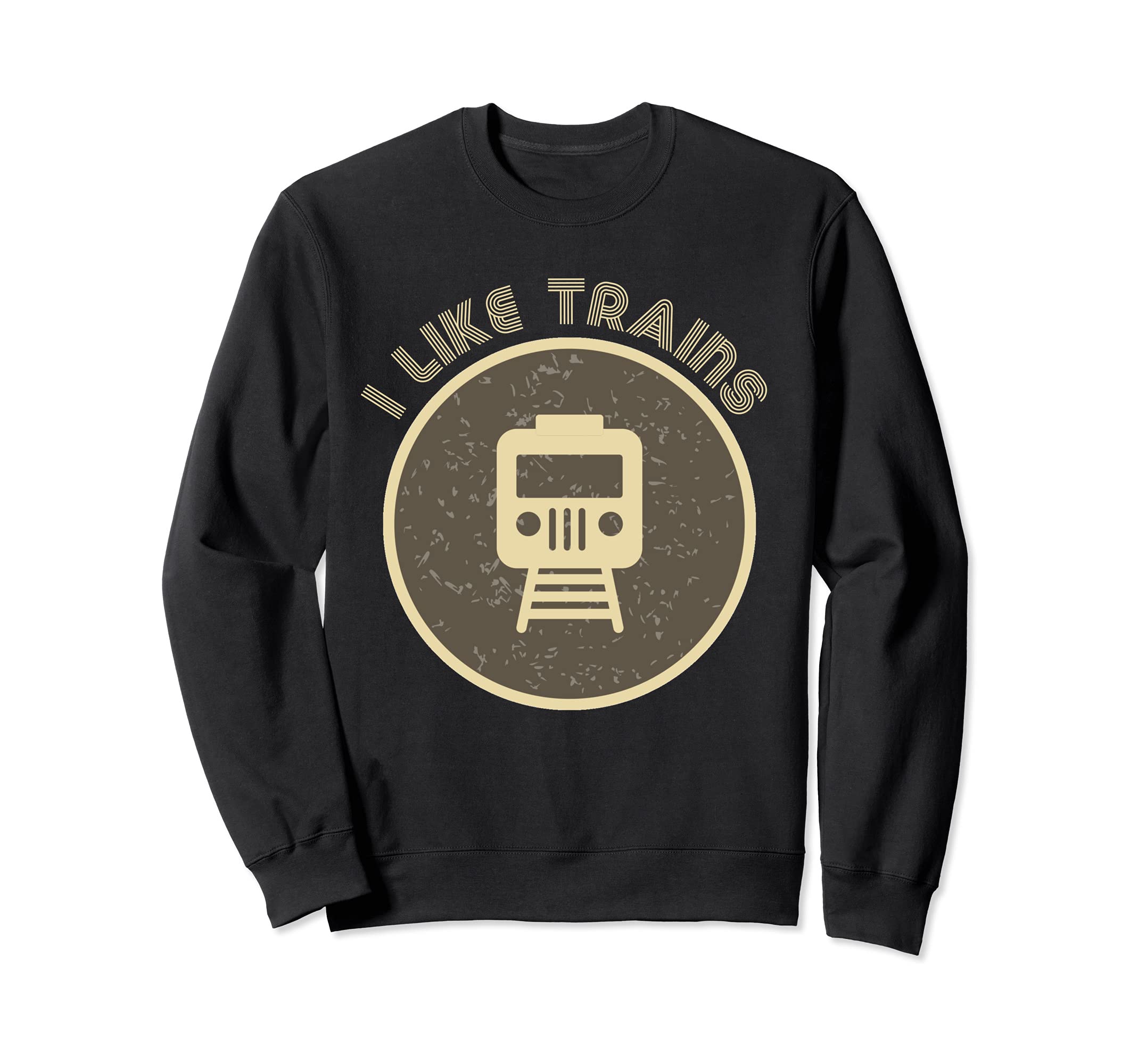 Model Train Collector Railfan Railroad Kids I Like Trains Sweatshirt, Black
