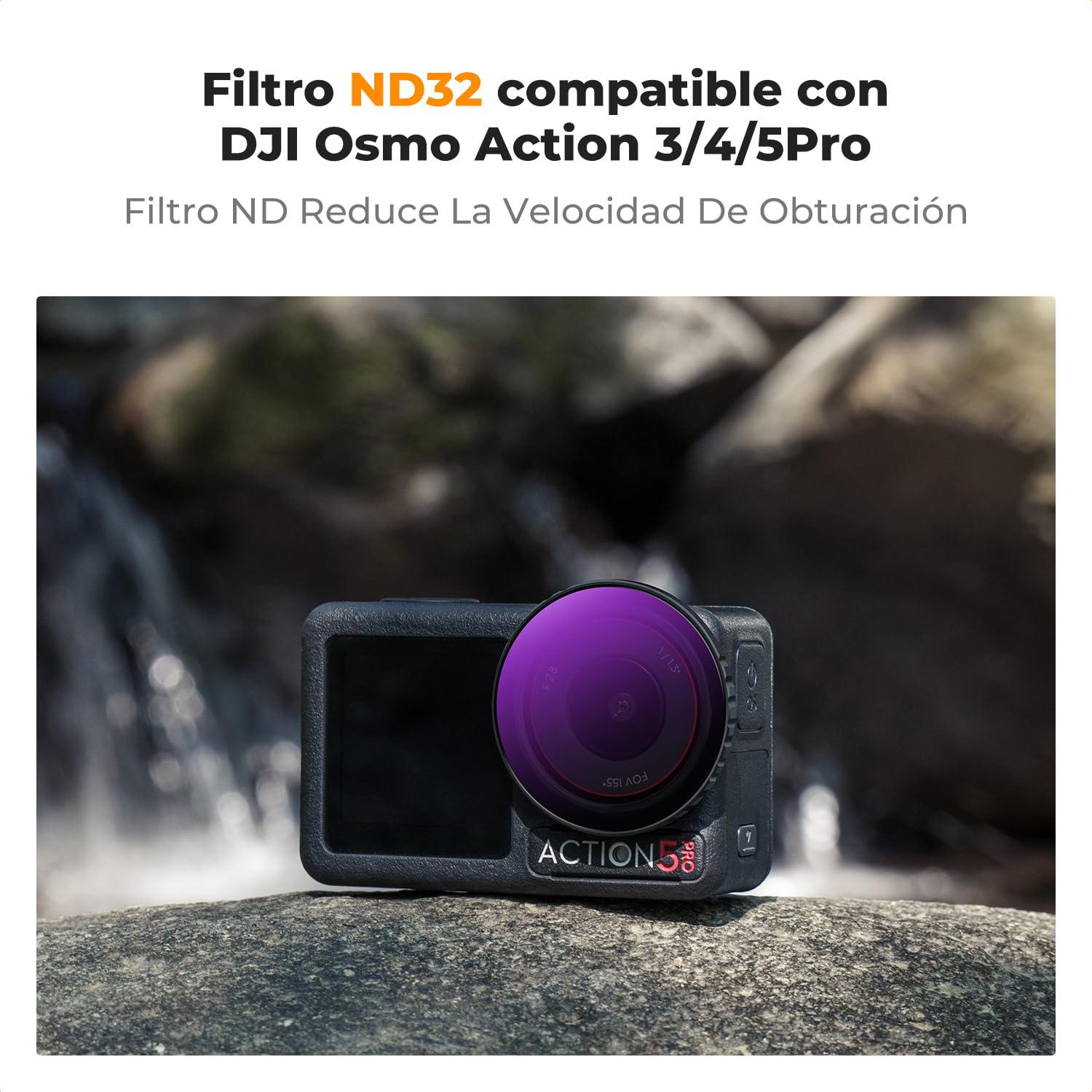 K&F CONCEPT dji OSMO Action 5 Pro Action 4 Filtro ND32 Compatible con dji OSMO Action 5 Pro Action 4 Action 3 con 28 Capas Nano Revestimiento