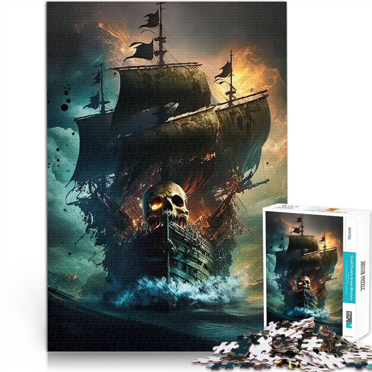 puzzle 2000 pezzi per adulti Nave pirata Giocattoli che creano dipendenza e sfidano l'intelligenza del cervello Decorazione perfetta 70x100cm