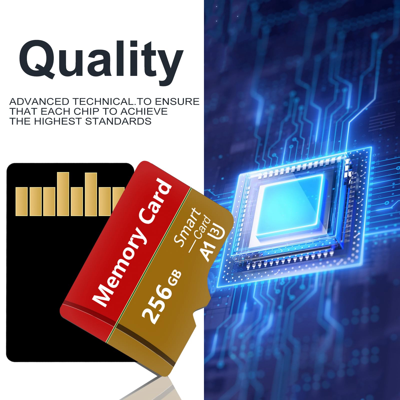 2 Pack Tarjeta De Memoria 256GB,Tarjeta De Memoria De Alta Velocidad con Adaptador SD, Tarjeta TF para Smartphone, Tablet y Camara — view 2