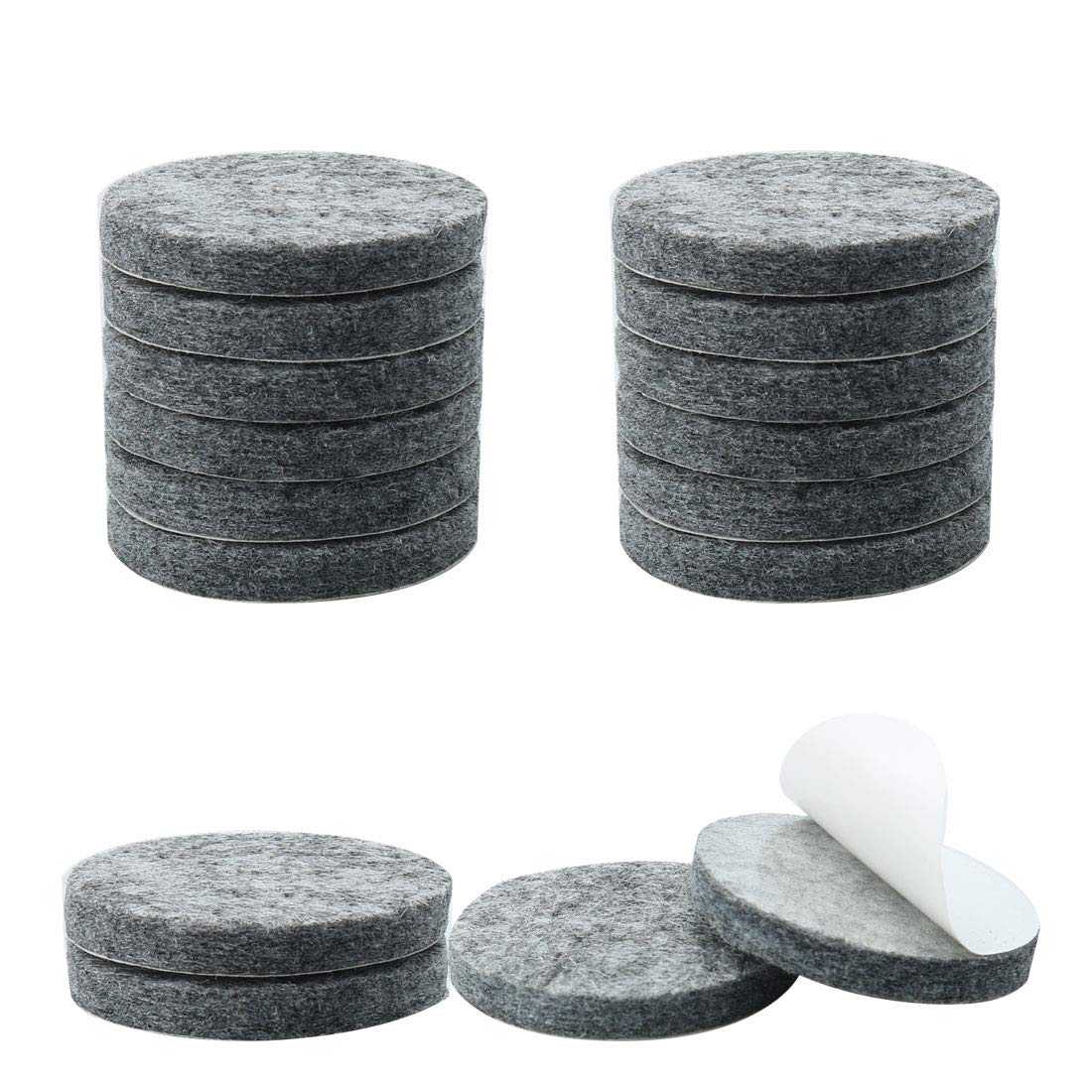 Almohadillas de fieltro para muebles Uxcell redondas y protectoras gris