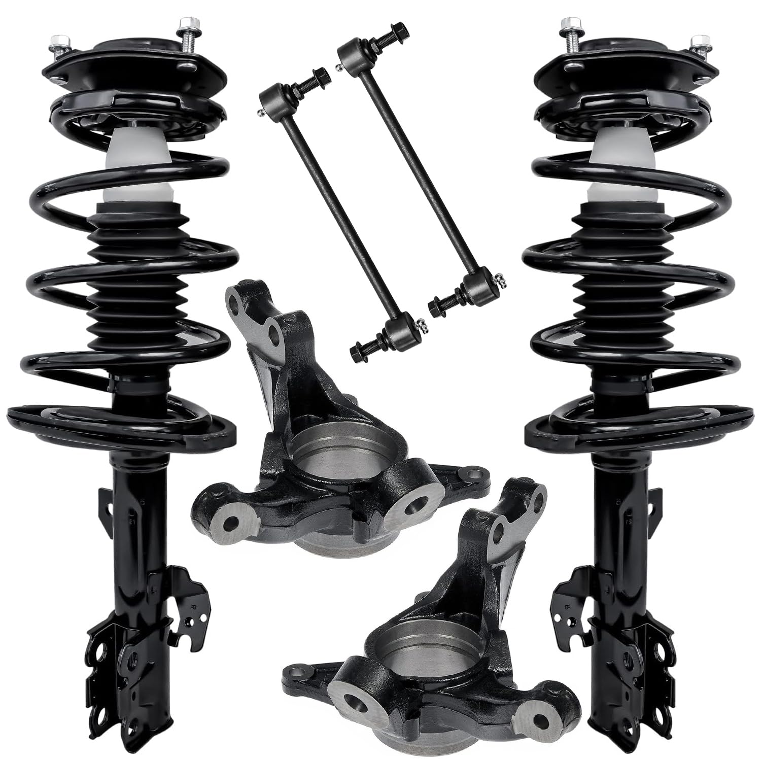 Detroit Axle - 2.4L Front 6pc Steering Knuckles Kit for 04-06 Toyota Camry