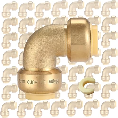 Miniatura 14 de Paquete de 12 acoplamientos rectos Pushfit de 1/2 pulgada, acoplamiento a presión de latón PEX con clip de desconexión, accesorios de plomería a