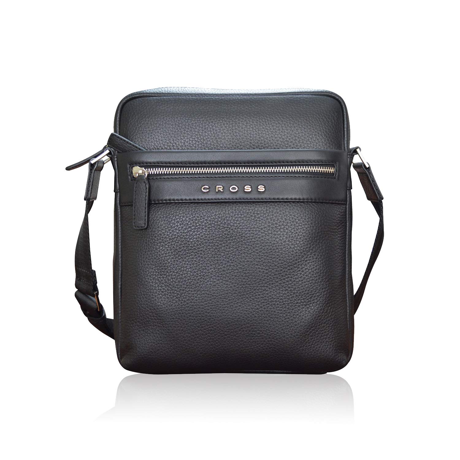 cross Leather 27 cms Stylish and Trendy Black Messenger Sling Bag for Men and Women Office and Casual Wear(AC021113N-1)-picture-35