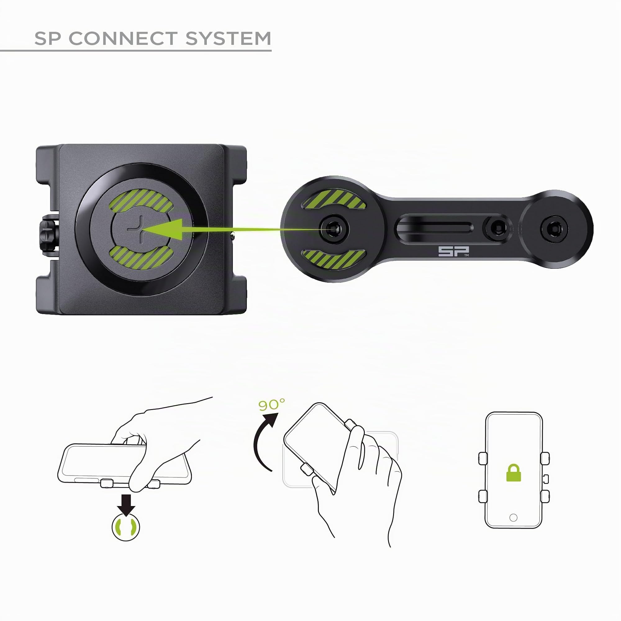 SP CONNECT Support Universel de Téléphone Portable pour Moto - Support Smartphone pour Moto & Cyclomoteur - Prise Pince Solide - Appareils 58-85mm, Guidons Standard & Grands - Accessoire Motards