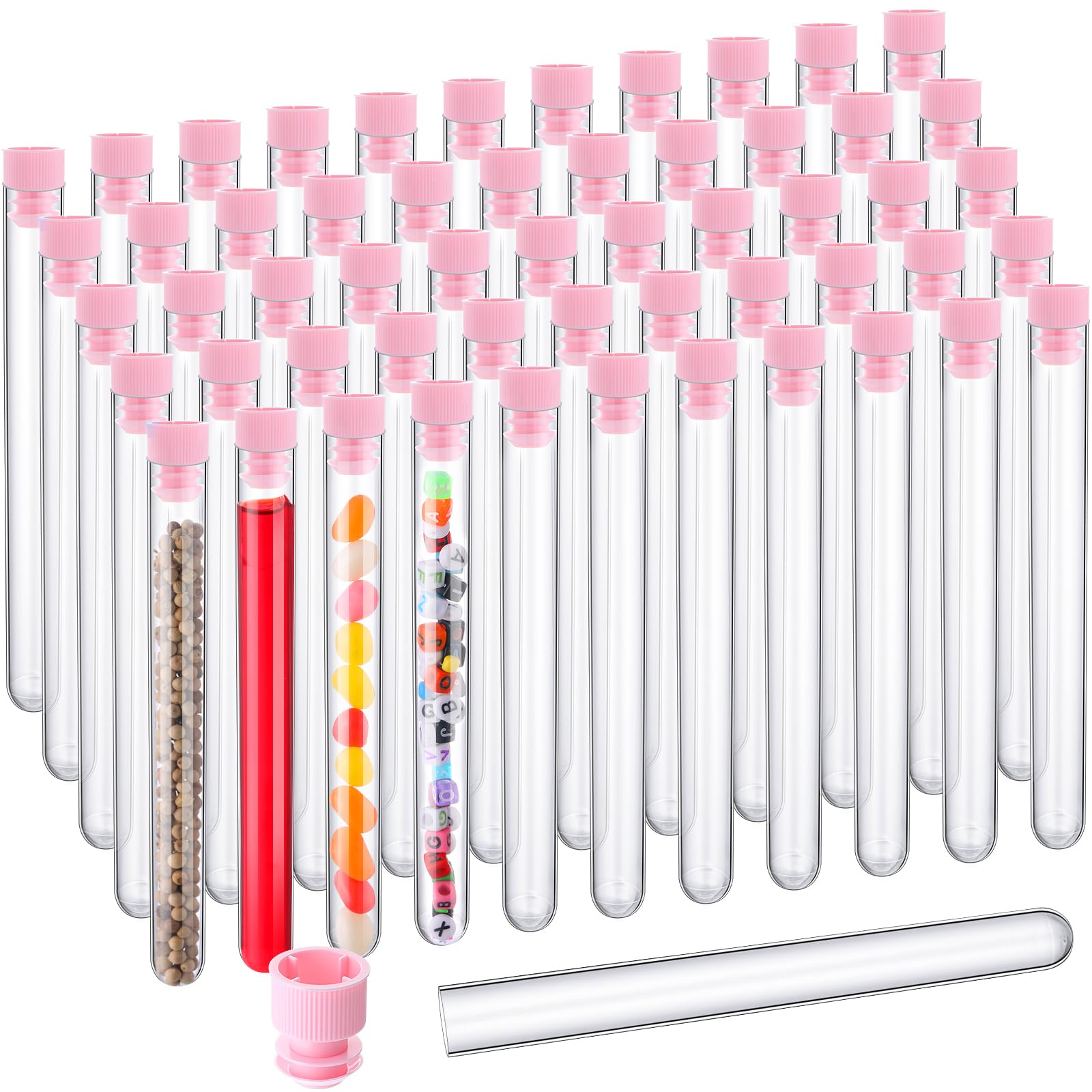 100 Plastic Test Tubes with Caps - 25ml -7