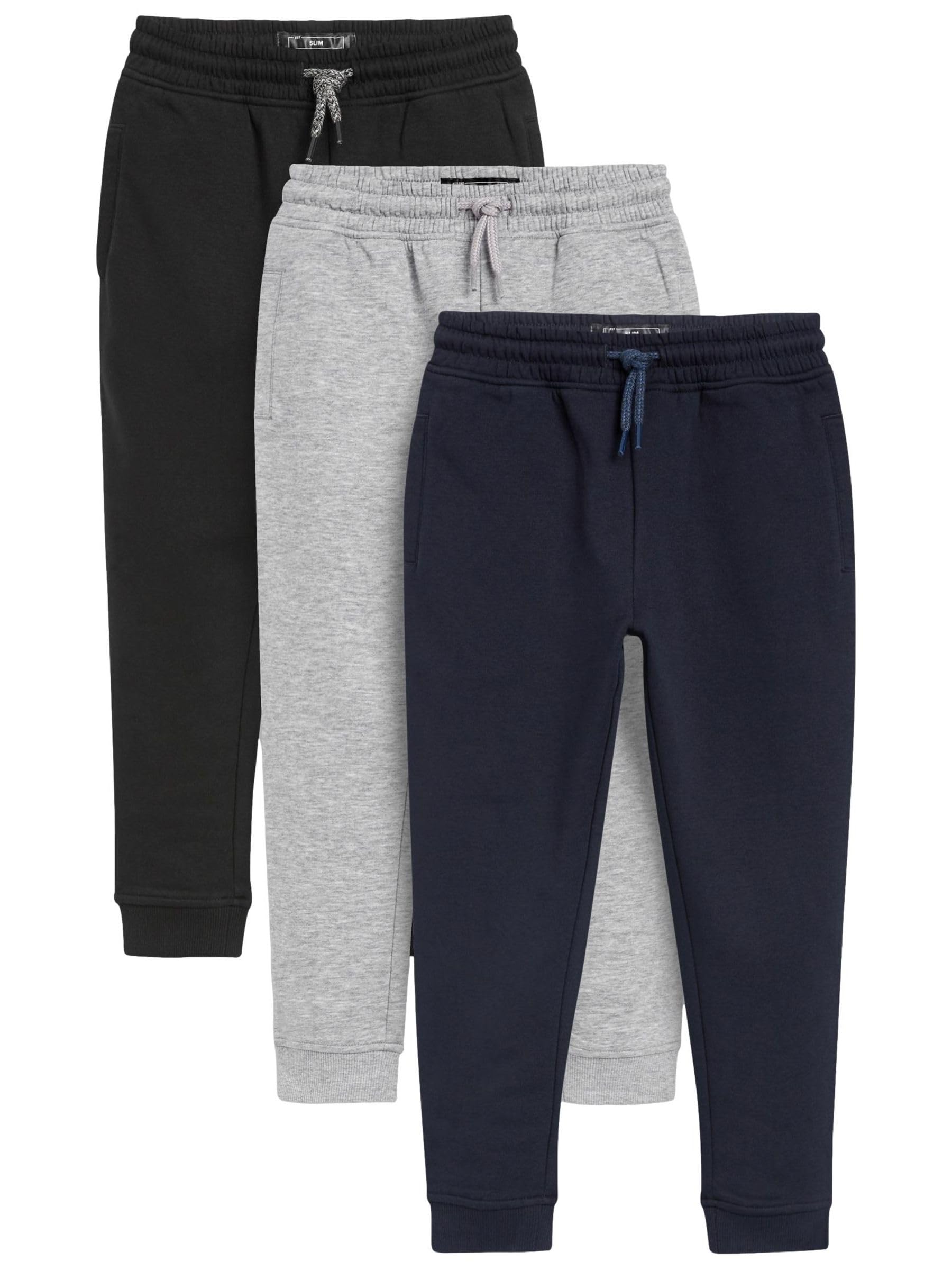 NEXT Niños Pantalones de chándal Corte Slim Pack de 3