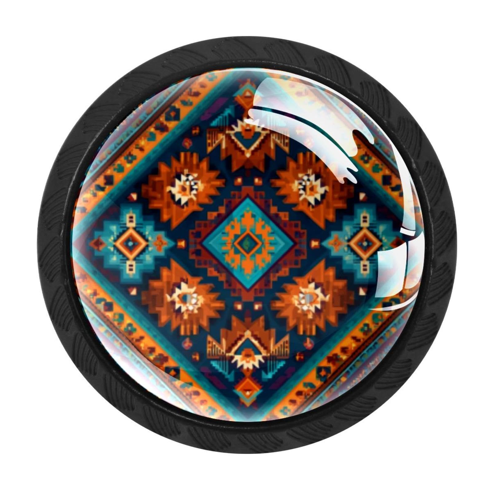 CHENZZZZ 4 Pack Black Fabric Colorful Kitchen Handles, Cabinet Pulls Hardware for Cupboard Drawer Knobs Dresser Pulls