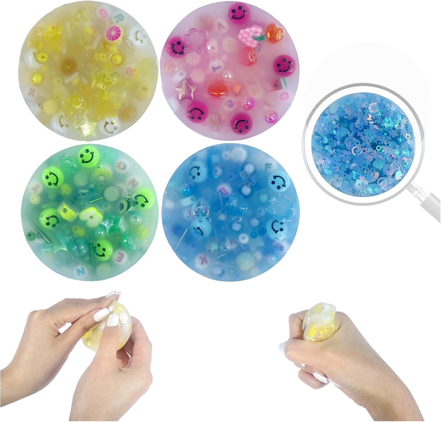Loomi 4PCS Skin Picking Fidget Pads Toys- Silicone Sensory Picking Pads for Digging, Peeling & Facial Scratching - Includes Transparent Storage Box