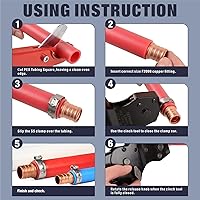 Vista 6 de iCrimp Rachet PEX Pipe Cinch Tool para abrazaderas de acero inoxidable que cumple con ASTM 2098 para sujeción de tubería de 3/8, 1/2, 3/4, 5/8, 1