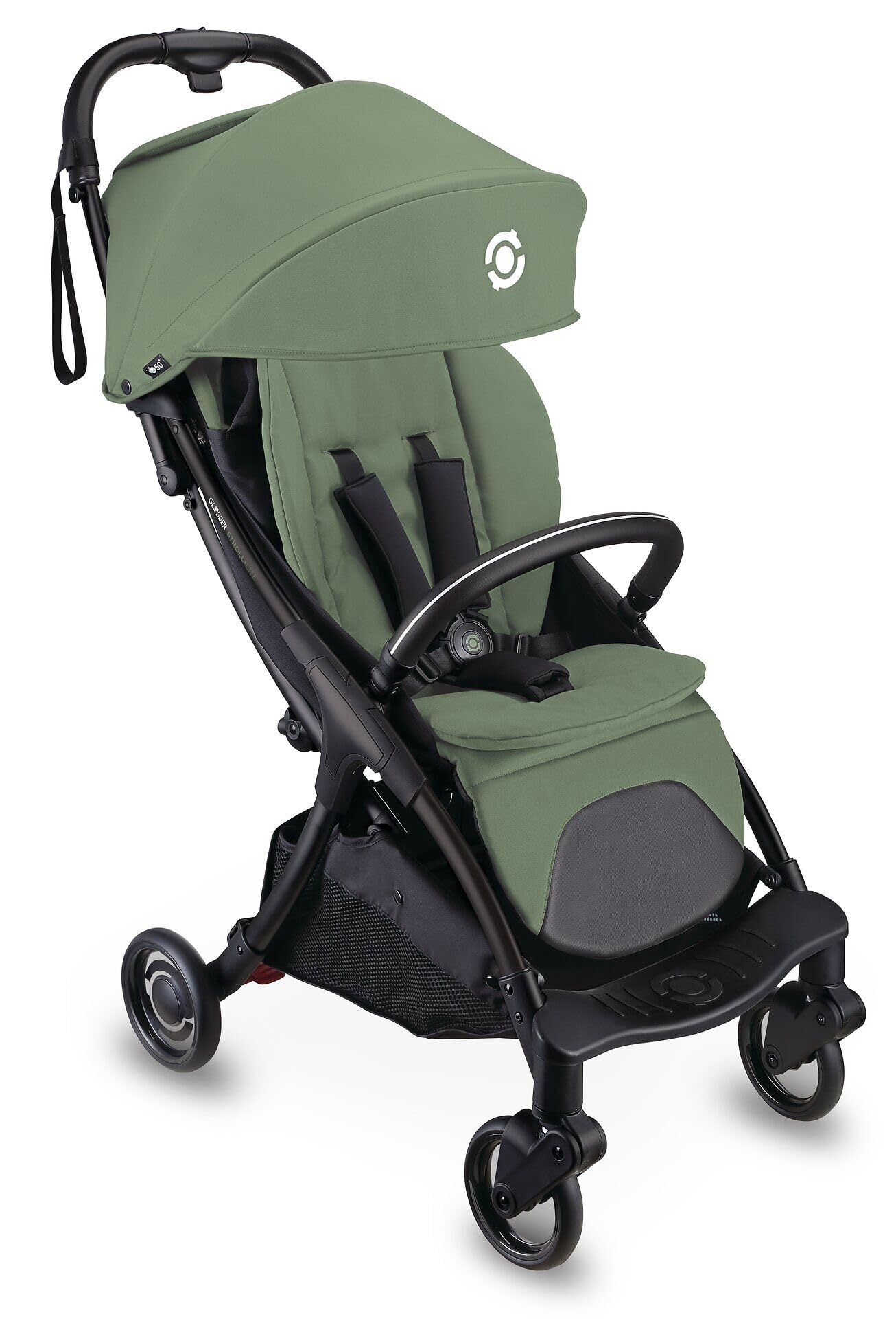 Globber Stroll Lite Passeggino – Baby Stroller Fino A 22 Kg – Passeggino Piccolo Pieghevole – Passeggino Da Viaggio Con Protezione Solare – Bambini Da 0 A 4 Anni – Verde Oliva - 4