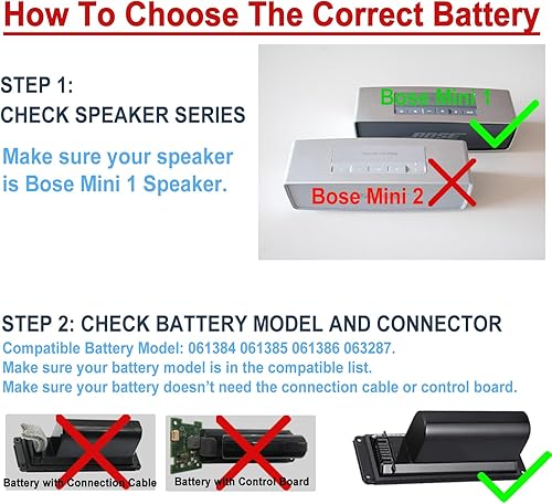 Miniatura 4 de Batería solo compatible con Bose Soundlink Mini 1 altavoz modelo 061384 061385 061386 【No compatible con Mini2/Gen2】