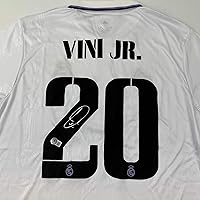 Vista 2 de Autographed/Signed Vini Vinicius Jr. Real Madrid 2022-23 White Soccer Jersey Beckett BAS COA