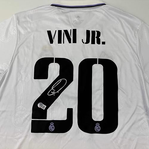 Miniatura 2 de AutographedSigned Vini Vinicius Jr. Real Madrid 2022-23 White Soccer Jersey Beckett BAS COA
