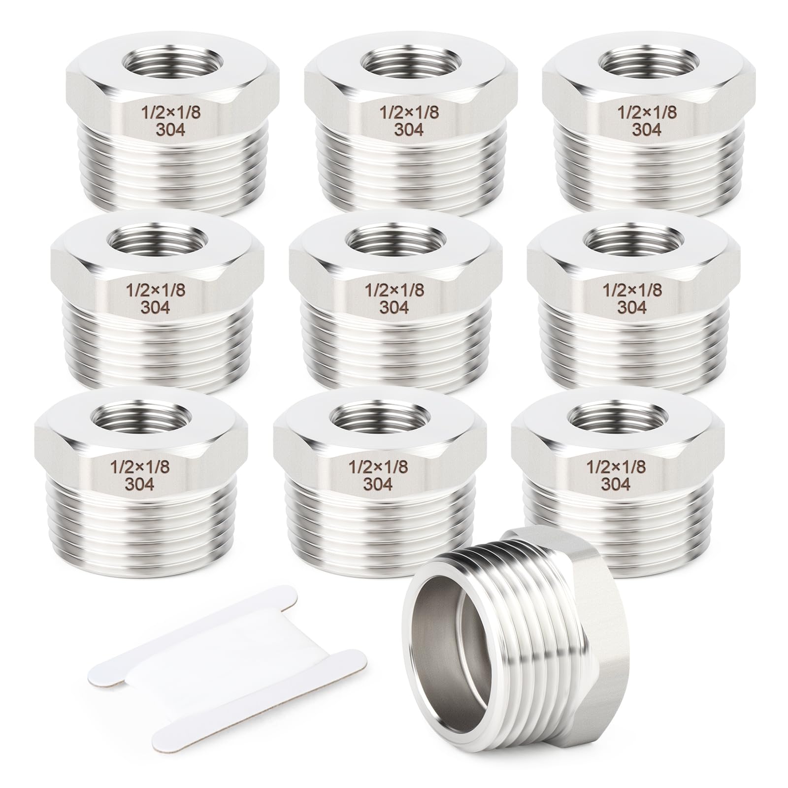 Snapklik.com : TAISHER 10PCS 304 Stainless Steel New Reducer Hex Bushing