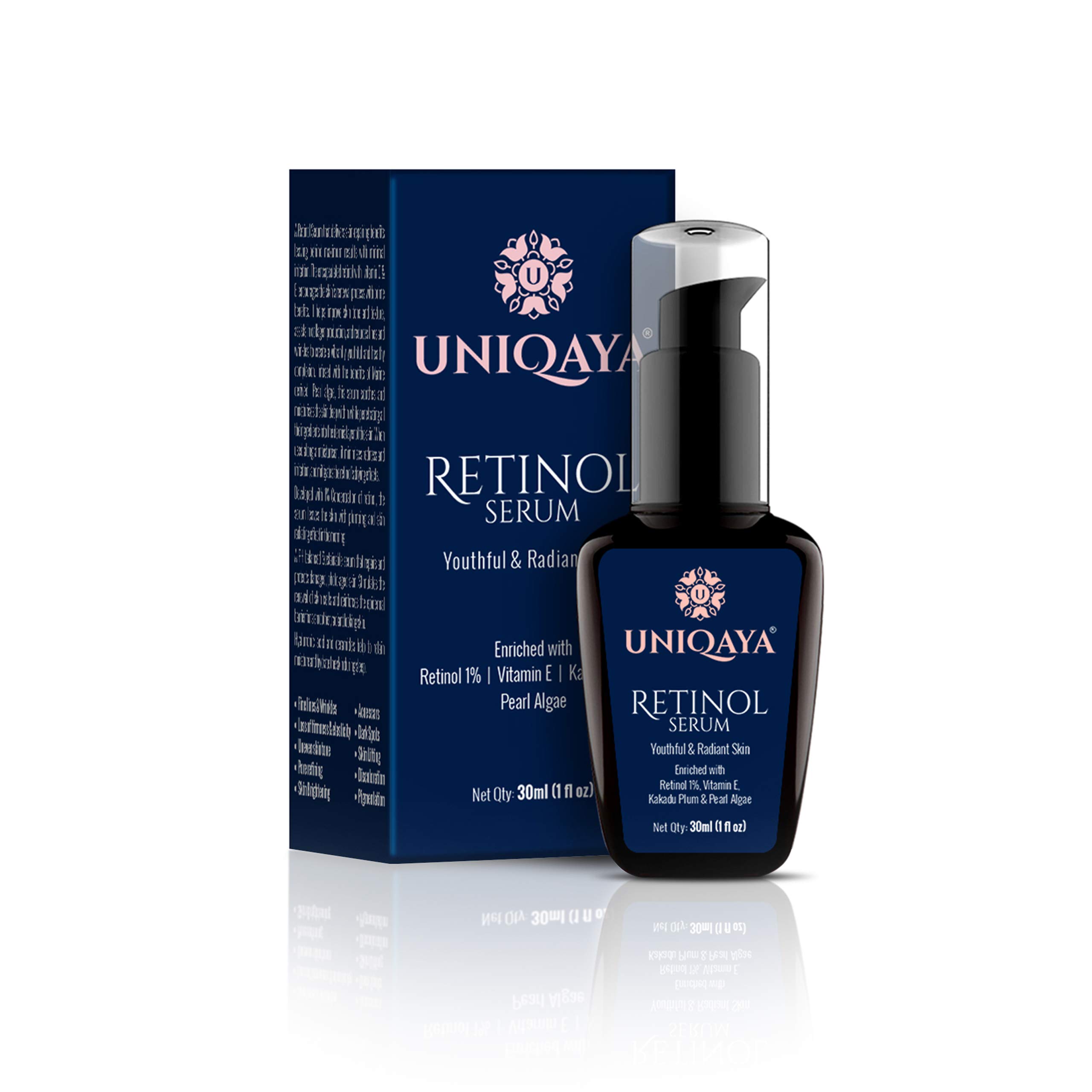 UNIQAYASkin Plumping Retinol Serum Vitamin E, Retinol 1%, Skin Plumping, Boost Collagen, Anti Acne, Anti Aging, face serum for glowing skin- Younger, Clearer & Brighter Skin