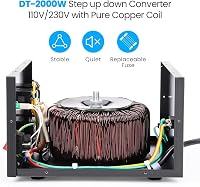 Anbull DT-2000W Toroid Transzformátor Feszültségátalakító - 110V-230V Konverter, Fel-Le Átalakító, 50-60 Hz, 2000VA Teljesítmény 3