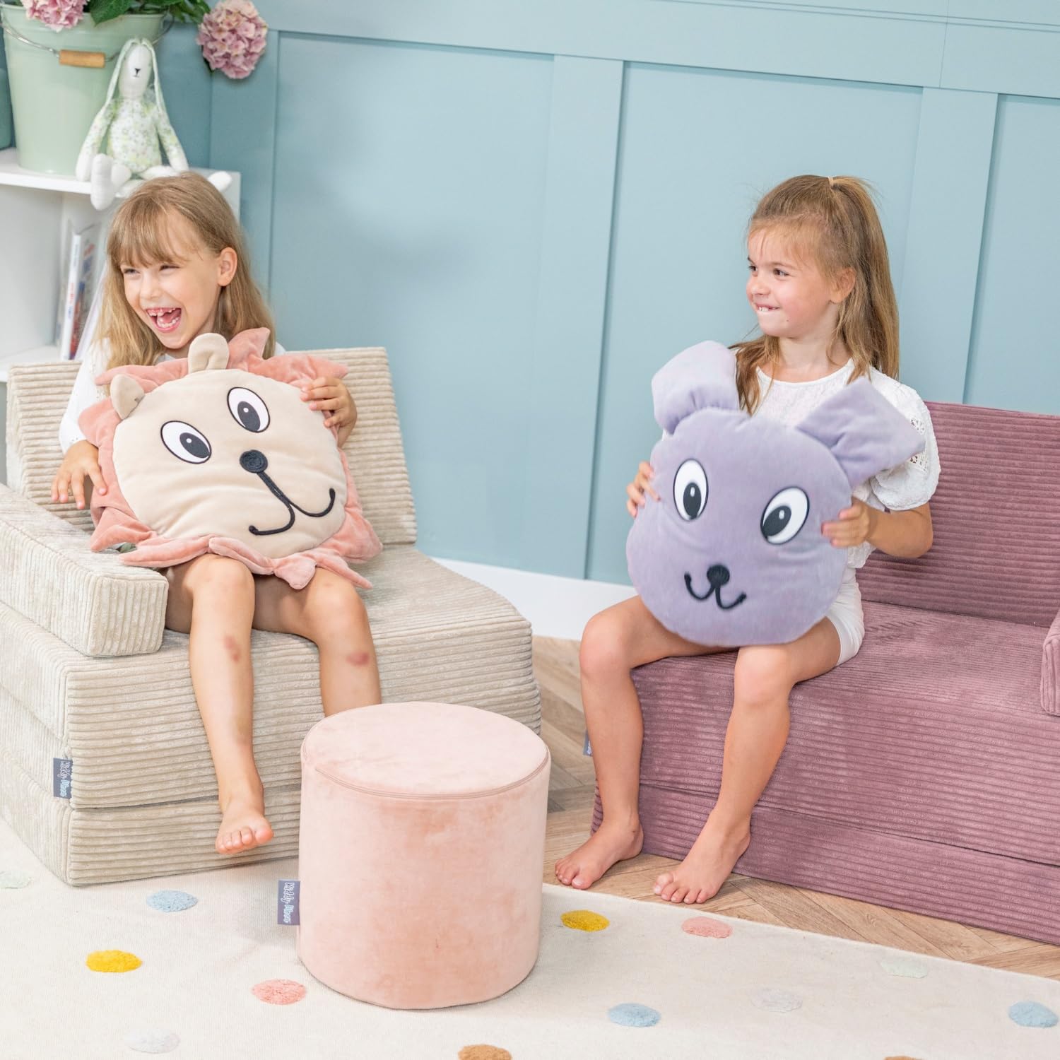 Fauteuil Enfant Convertible en Mousse, Fauteuil pour Enfants Chaise pour Chambre d'Enfants Matelas Pliable Matelas Fauteuil Relax Fauteuil Douillet, gris foncé, Fauteuil avec Oreiller