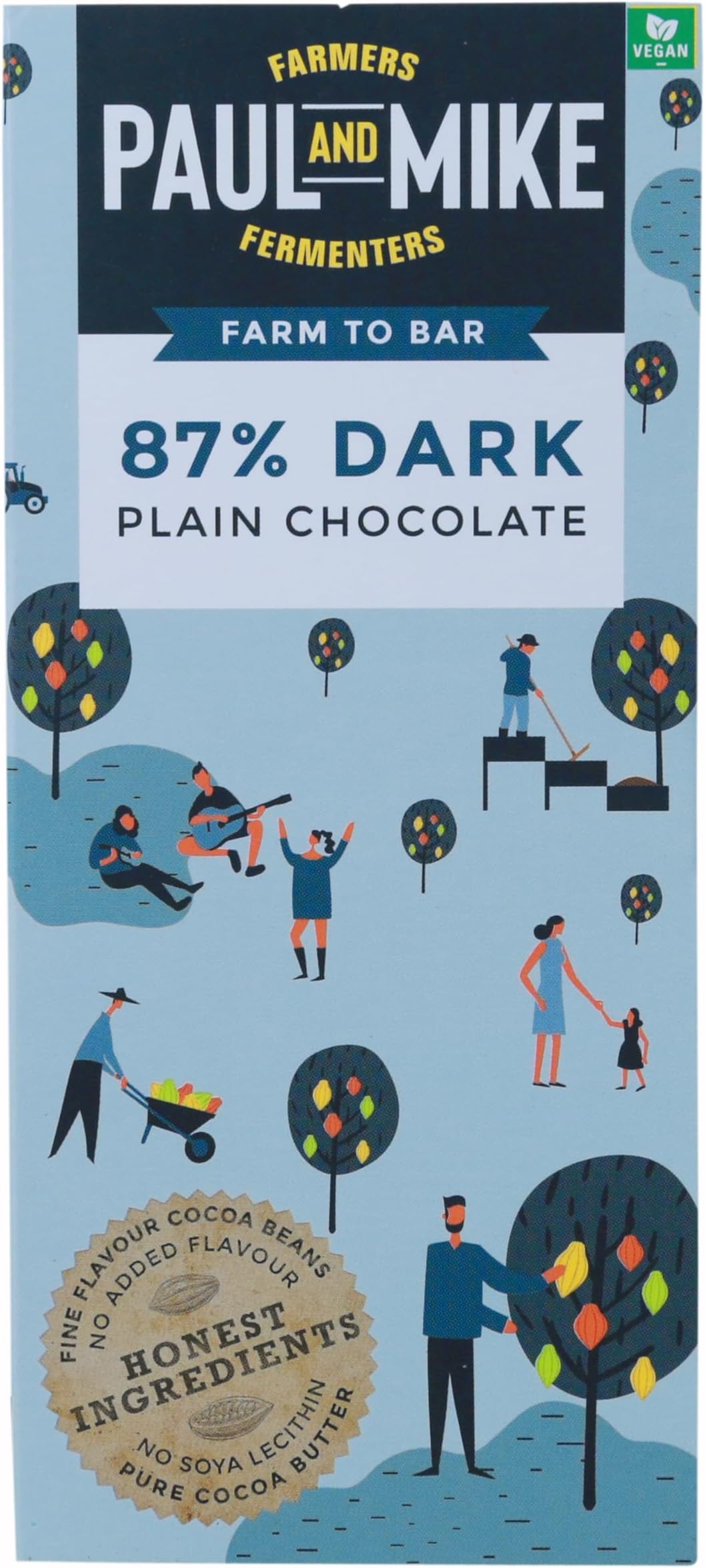 87% Dark Vegan Chocolate, 68g (Pack of 1)