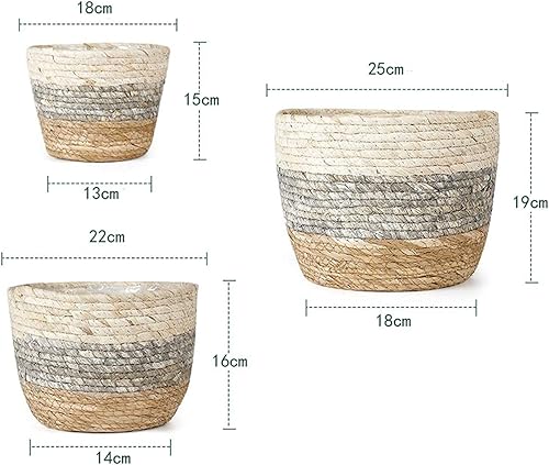 Miniatura 3 de Macetas de hierba marina macetas para plantas de interior cubierta de macetas contenedores de plantas macetas rústicas de granja con forros de