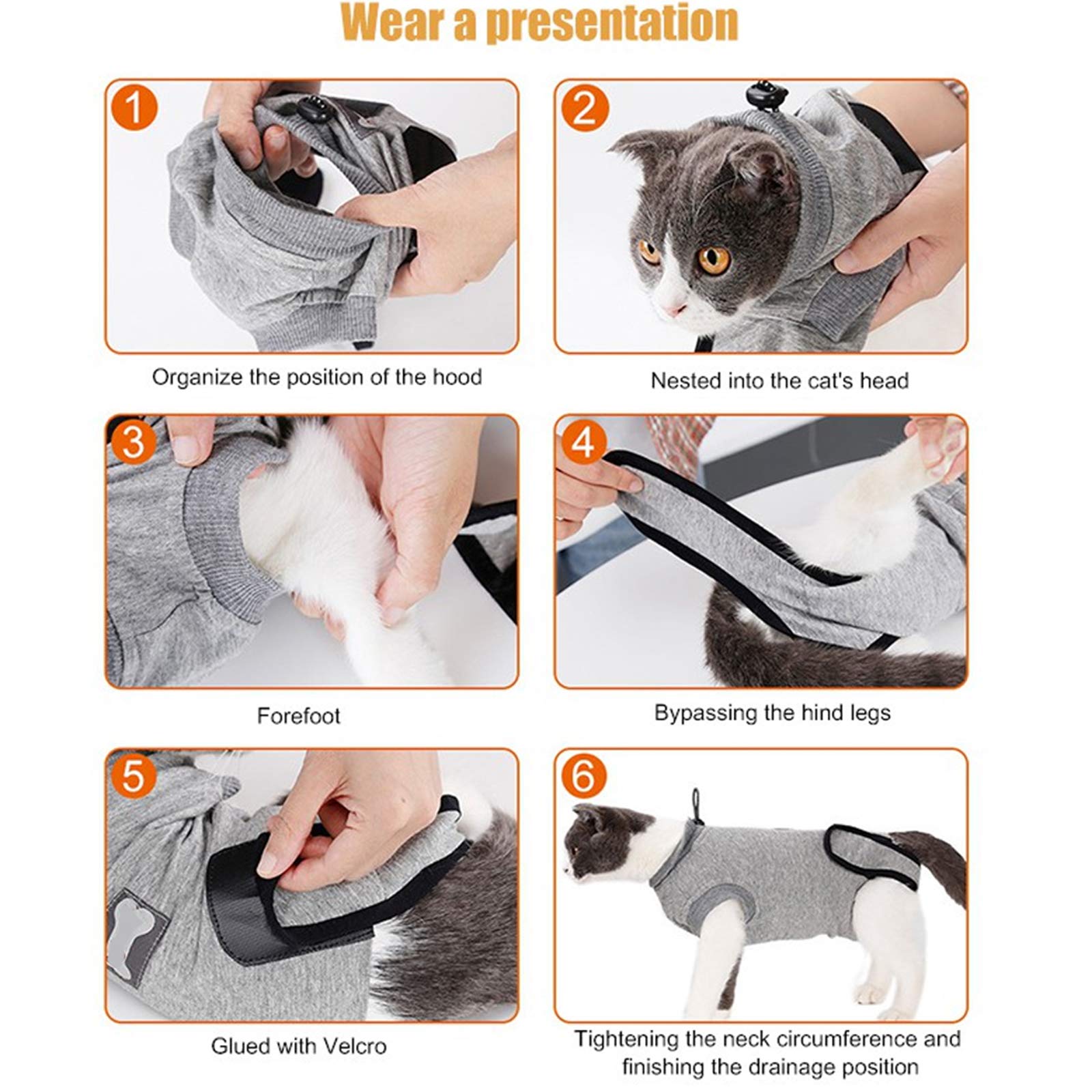 Tuta Da Recupero Professionale Per Gatti Per Ferite Addominali O Malattie Della Pelle, Abbigliamento Domestico Per Animali Domestici Colletto Elettronico Gilet Alternativo Per Gatti Per Cuccioli