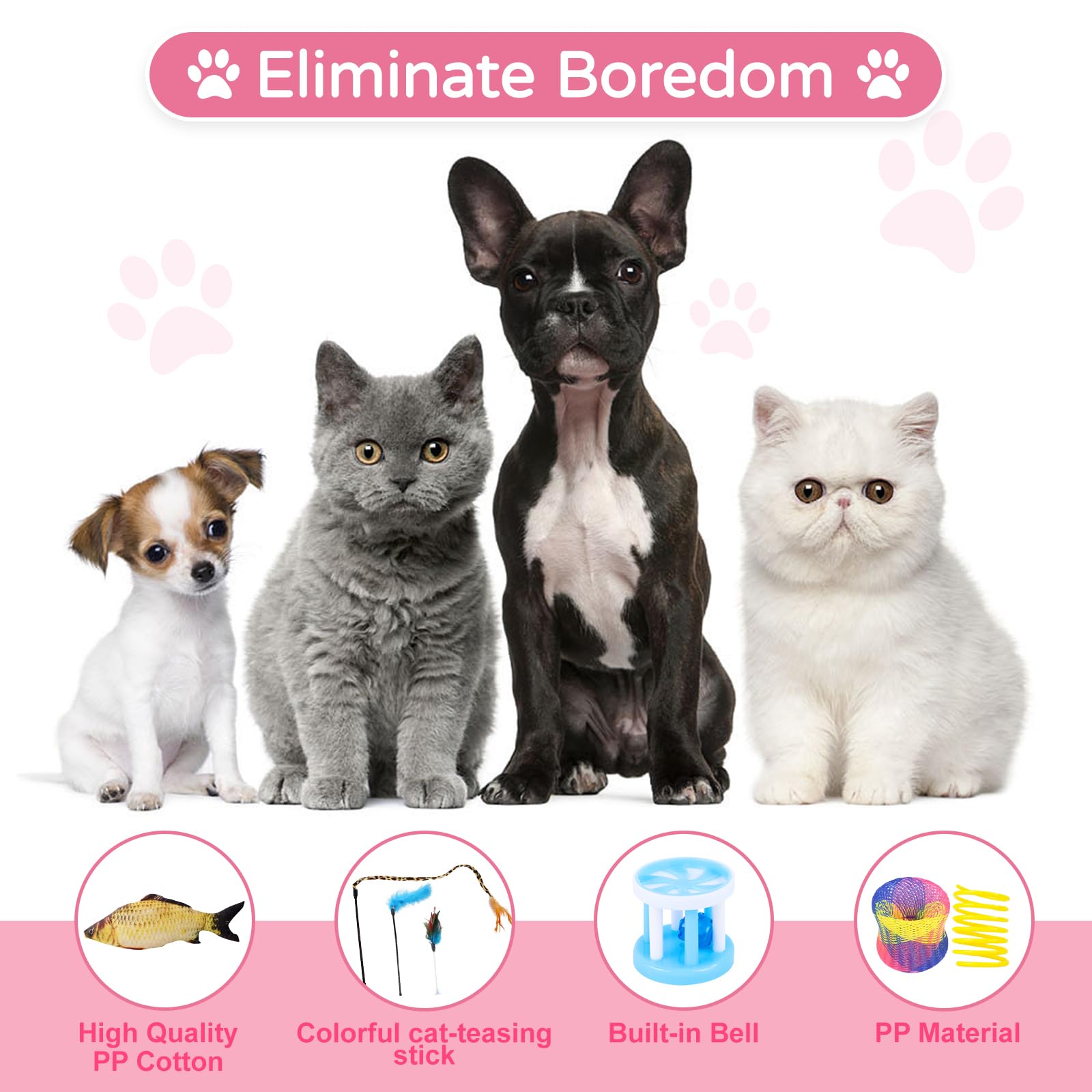 Juguetes para Gatos,35pcs Juguete Interactivo para Gato,Juguetes Gatos con Túnel para Gatos,Ratones,Varita de Plumas,Peces,Bolas y Campanas,Juego de Túnel para Gatos Tubo de 5 Vías