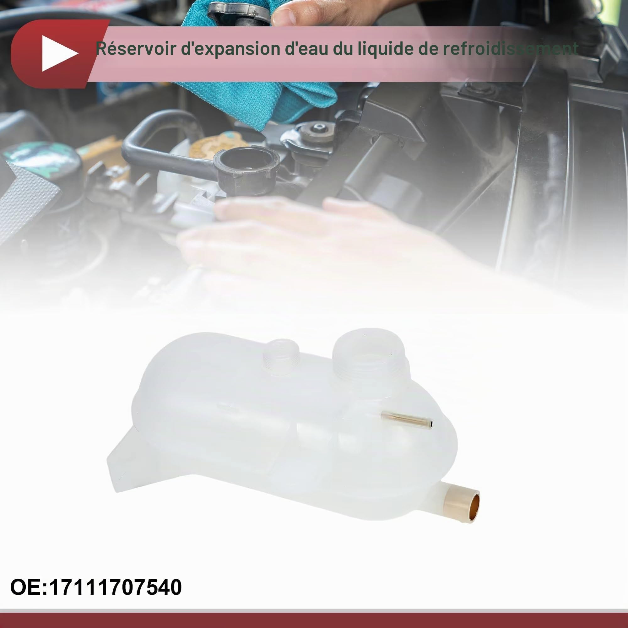 Vase D'expansion Radiateur Compatible avec BMW pour E30 325e L6 2,7 L pour E28 528e L6 2,7 L 1984-1987 Réservoir Débordement D'expansion Liquide Refroidissement Moteur Voiture 17111707540