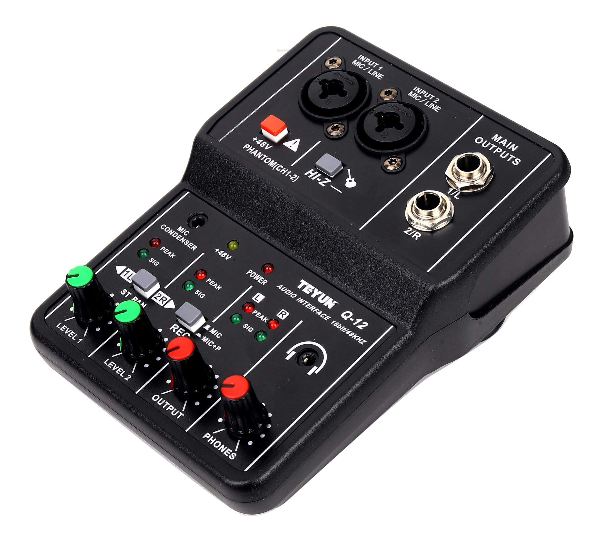 Q-12 Profesjonalny mikser dźwięku z monitorem Gitara elektryczna Nagrywanie na żywo do studia Śpiewanie Komputer PC