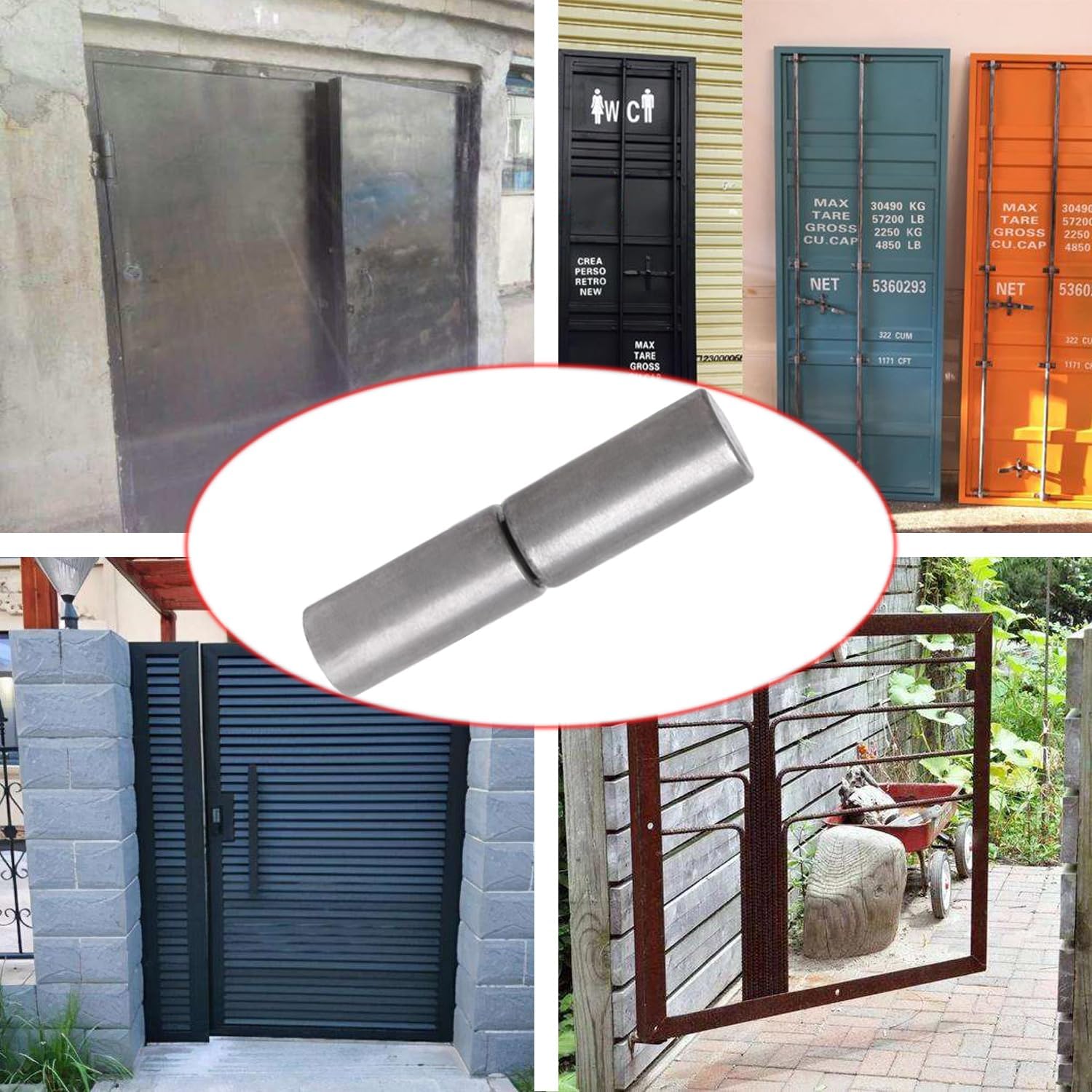 4 Pcs Weldable Barrel Hinges 4⅛ x 1" Heavy Duty Steel Weld On Bullet Gate Hinge 1200 lbs Load Capacity for Metal Swing Door,Trailer Ramp Gate, ½ Dia Pin,Ball Bearing Detachable Hinges