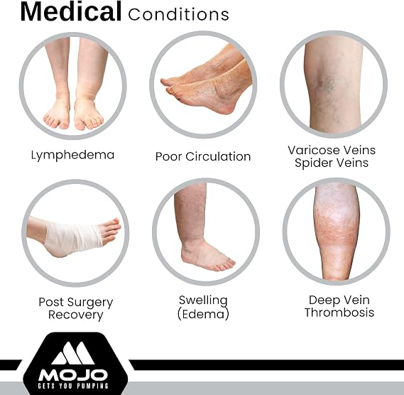 Mojo Compression Socks - Black and White Athletic Crew Length for Medium Support (15-20mmHg) - Available in 8 Sizes for Men and Women - 1 Pair