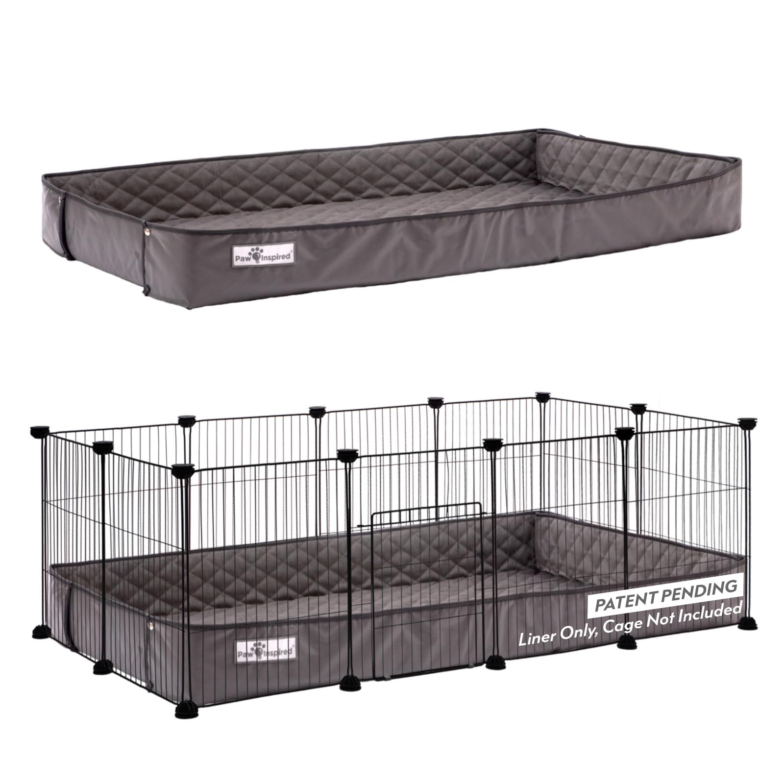 Paw Inspired Critter Box | Washable Guinea Pig Cage Liners with Raised Sides | Fleece Bedding for Guinea Pigs Rabbits, Hamsters, Small Animals | Edge