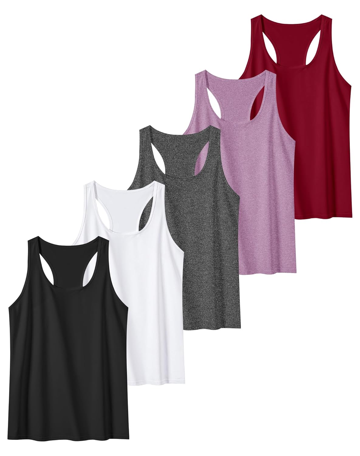 6 or 5 Pack Workout Tank Tops for Women Athletic Racerback Sports Tank Tops Compression Sleeveless Dry Fit