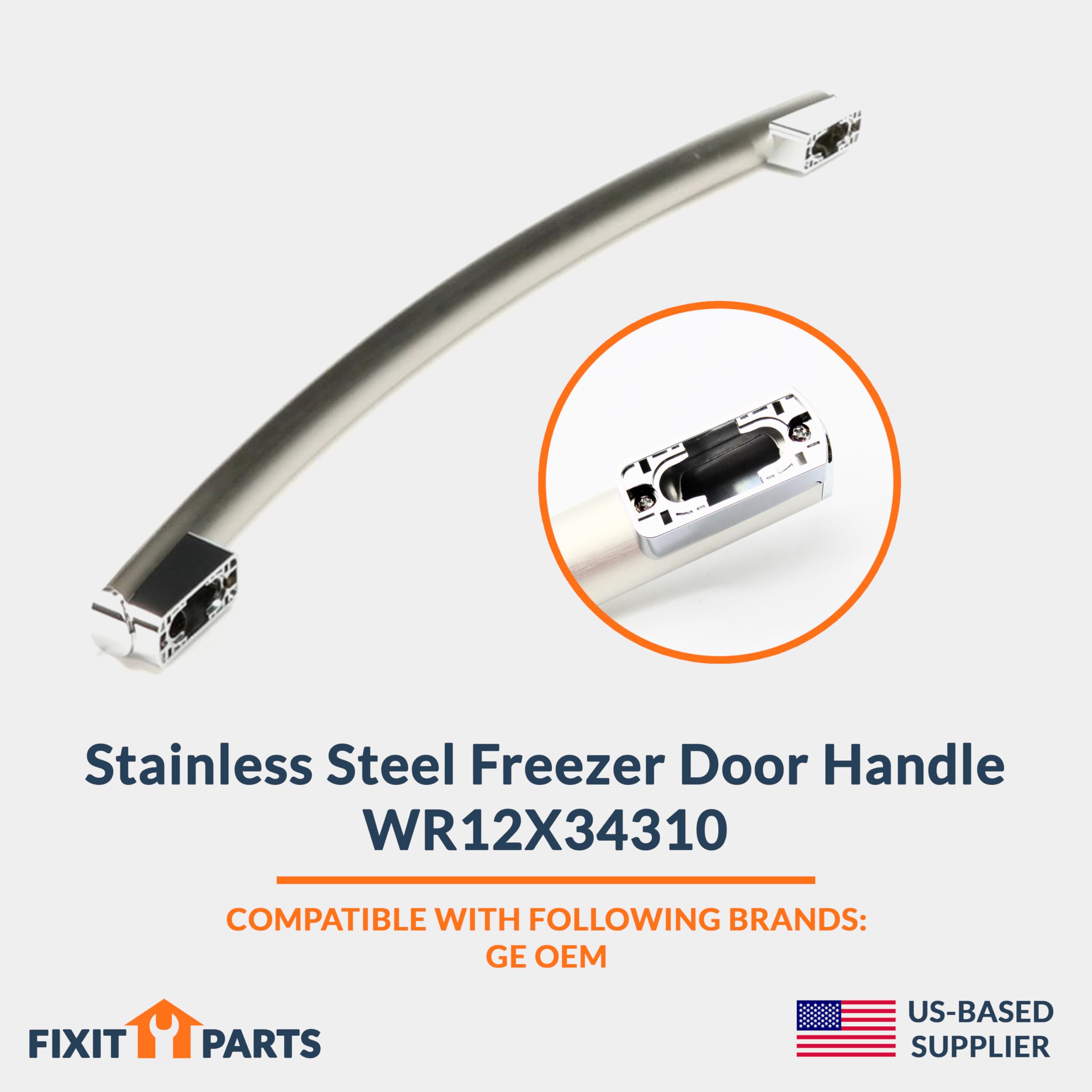 Amazon.com: WR12X34310 Stainless Steel Freezer Door Handle Fits