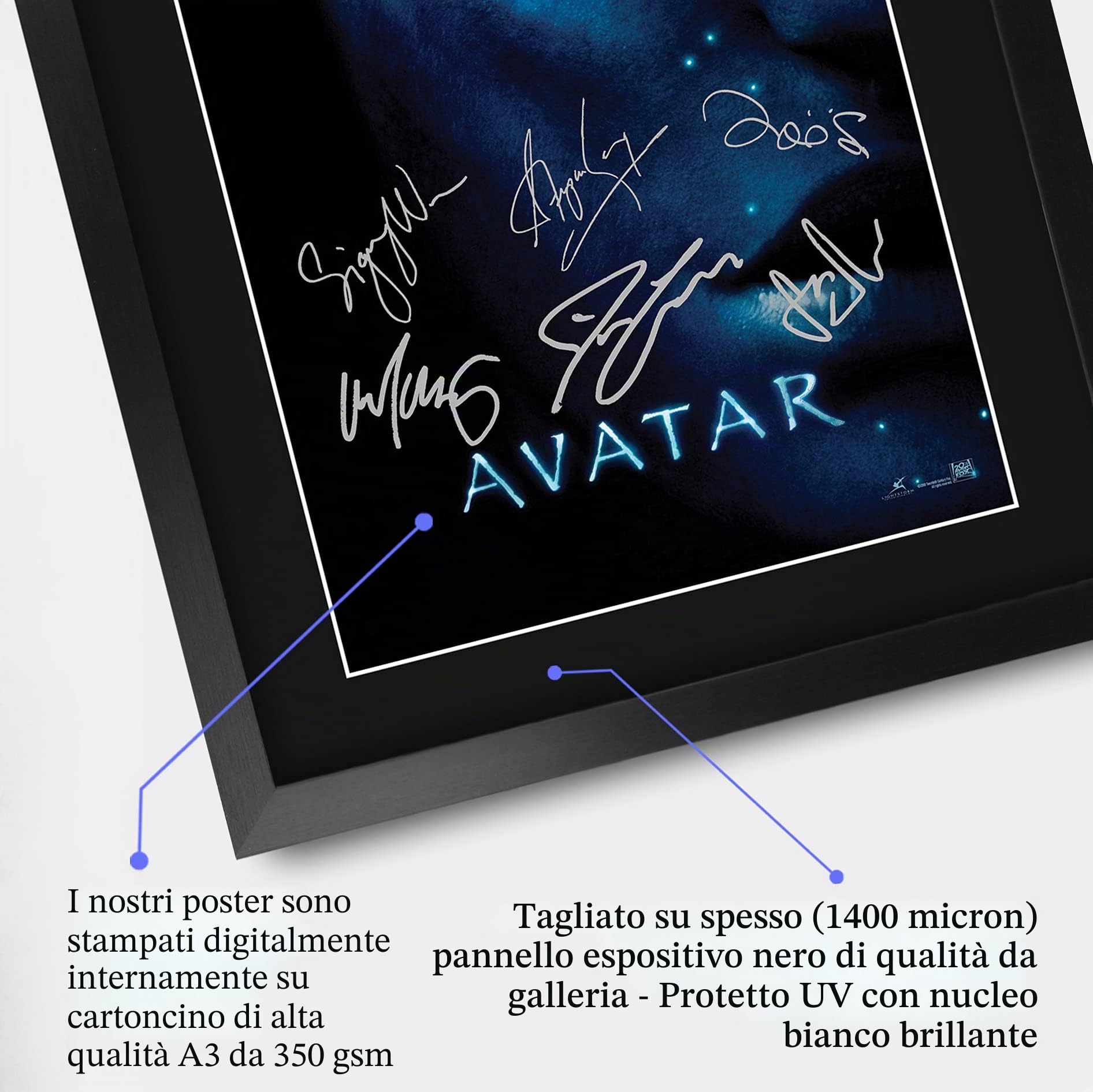 HWC Trading Avatar A3 Incorniciato Firmato Regalo Visualizzazione Delle Foto Print Immagine Autografo Stampato Per Gli Appassionati Di Cinema
