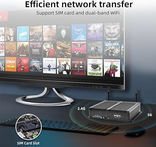 Miniatura 6 de WEIDIAN PC Linux sin ventilador, Mini PC 32 GB DDR4 RAM 512 GB SSD, Core i7-8550U 4K60Hz Triple Display HDMI, DP, EDP, Dual Gigabit Ethernet,