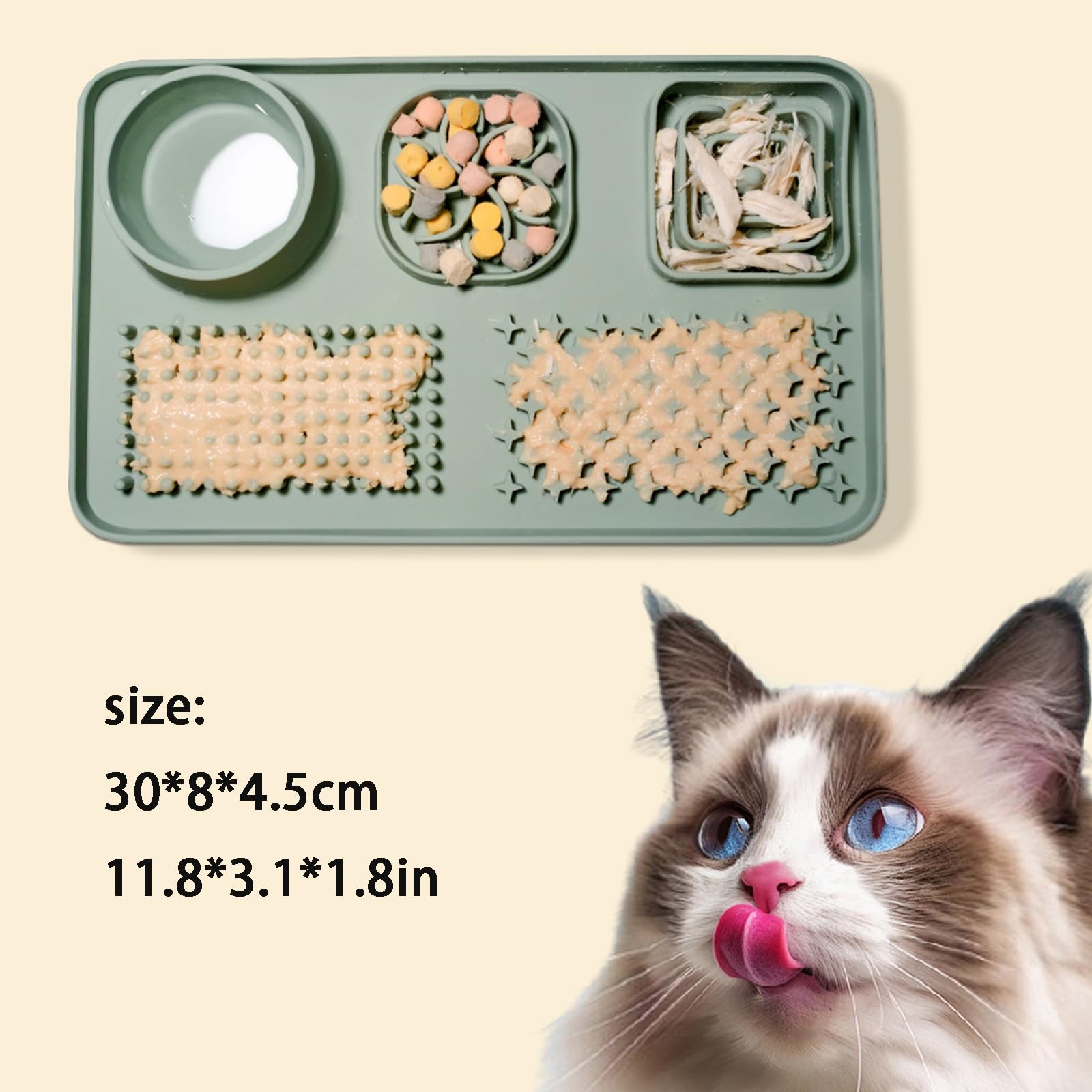 4 Stück Leckmatte für Hunde und Katzen, Leckmatte mit Saugnäpfen rutschfest, verlängert die Mahlzeitenbereicherung, Futtermatten für langsames Fressen,4pcs,30 * 8cm