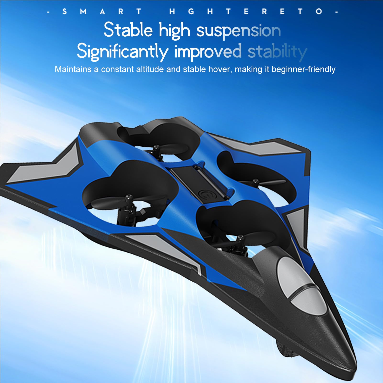 Dilwe Avion RC 2,4 G, Avion télécommandé en Mousse EPP avec Maintien D'altitude Barométrique, Atterrissage à Décollage à Une Touche, 360 Retournements, 3 Modes de Vitesse, pour Les (Blue)