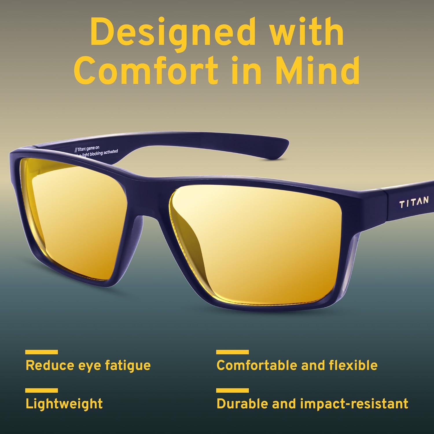 Titan Gaming Glasses, Blue Light Blocking, Night Driving Glasses for Men, Computer Protection Christmas Gift for Gamers - Image 7