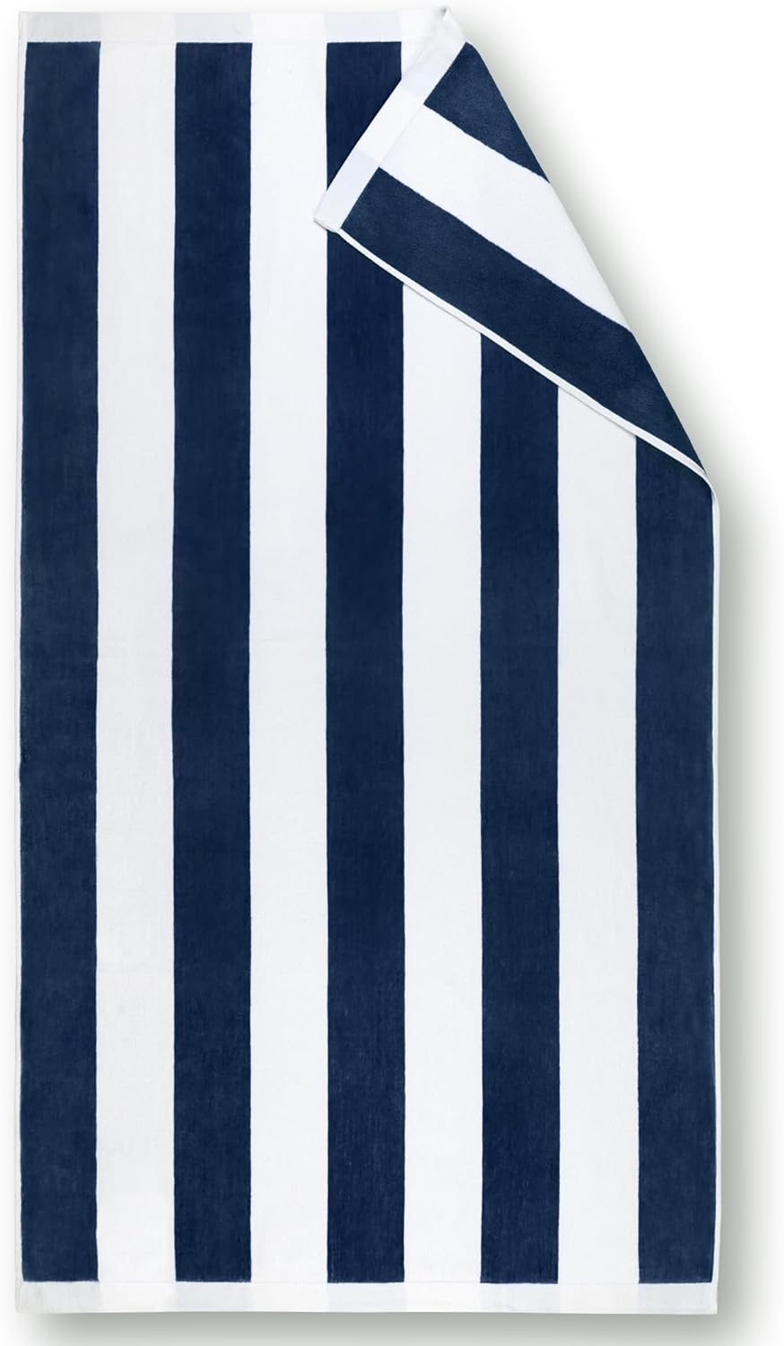 Beachland Luxury Large Beach Towel 34 x 64 inch - Extra Soft Cabana Stripe Hotel and Resort Style - Terry Velour Yarn Dyed 100% Cotton (Teal, 1 Towel)