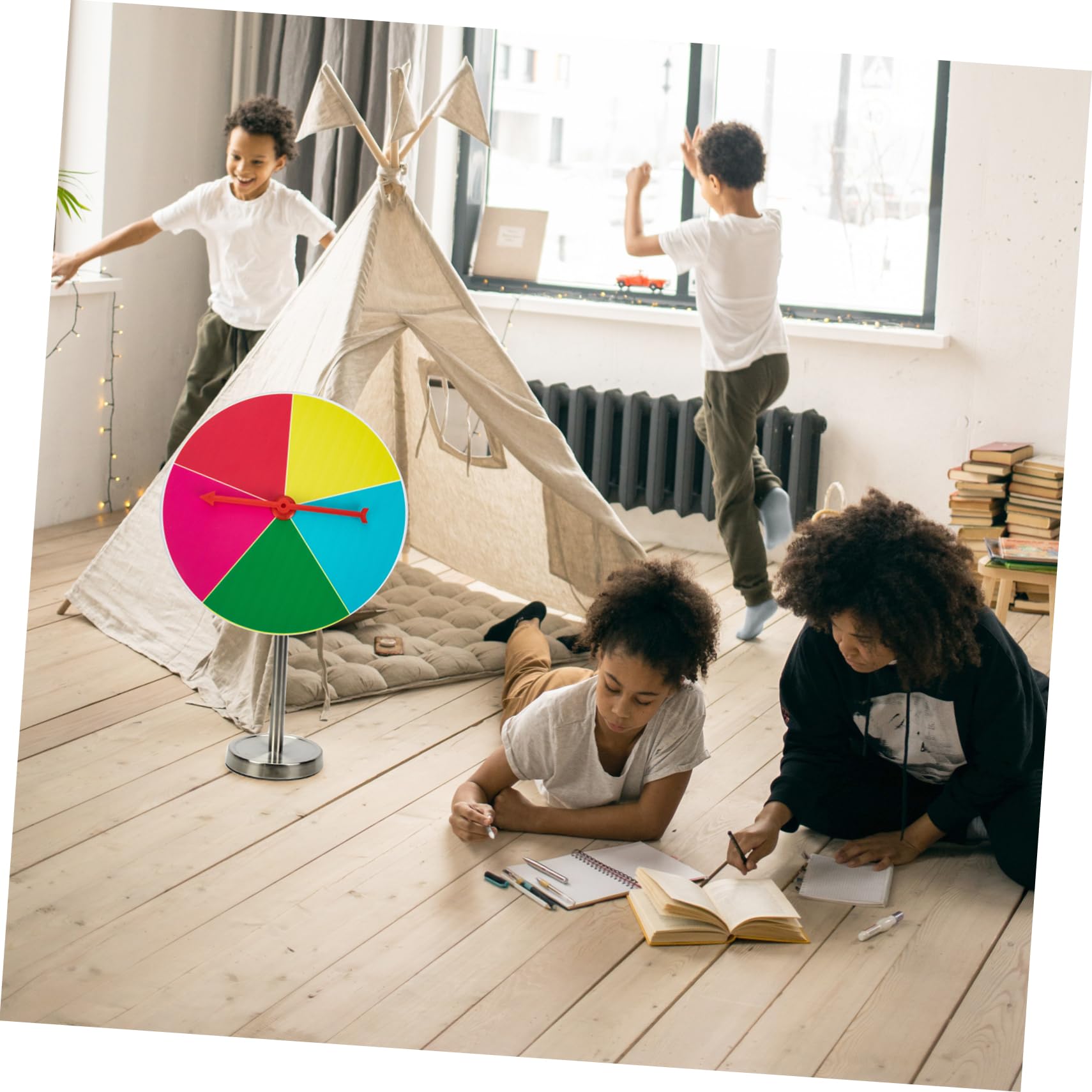 BESPORTBLE Prize Wheel Game Wheel of Fortune Teaching Activity Tool Portable Game Prop for Parties Classrooms Carnivals Trade Shows and Holiday Activities