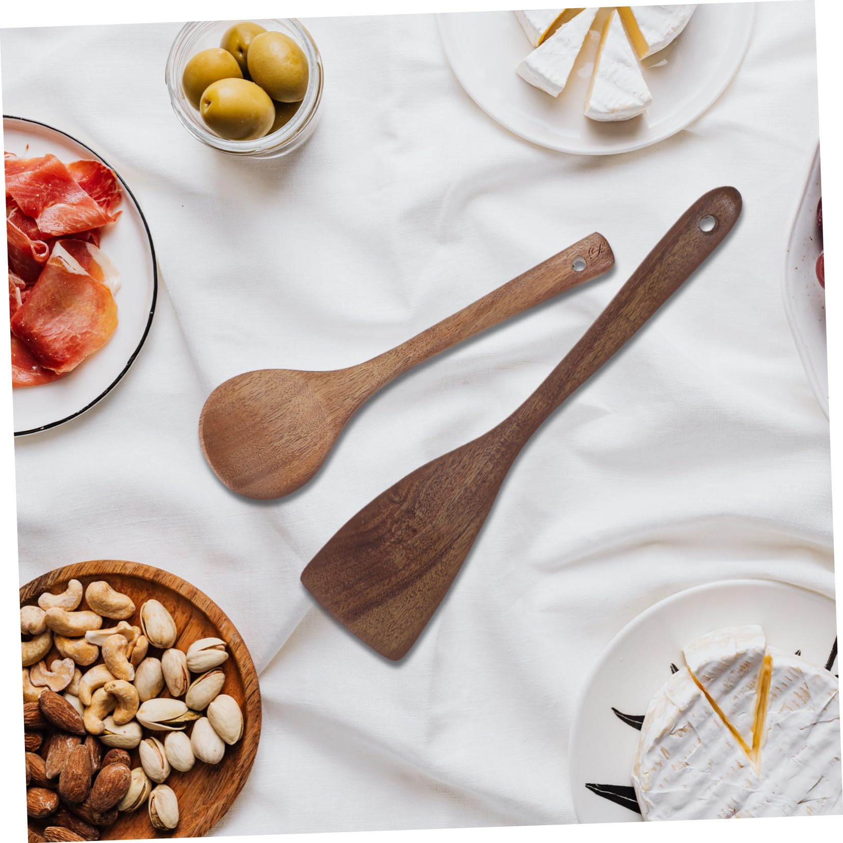 Gatuida Utensili Da Cucina in Legno Naturale Per Girare Mescolare e Servire i Pasti Quotidiani Include Cucchiai Spatole Grande Mestolo Per Zuppa Resistenti Al Calore Per Pentole Antiaderen
