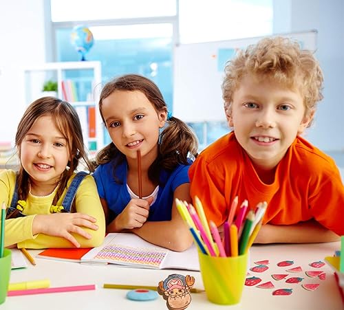 Miniatura 5 de Warckon El kit de hojas de plástico retráctil de 149 piezas incluye 24 piezas de papel de arte retráctil con 125 llaveros accesorios para niños,