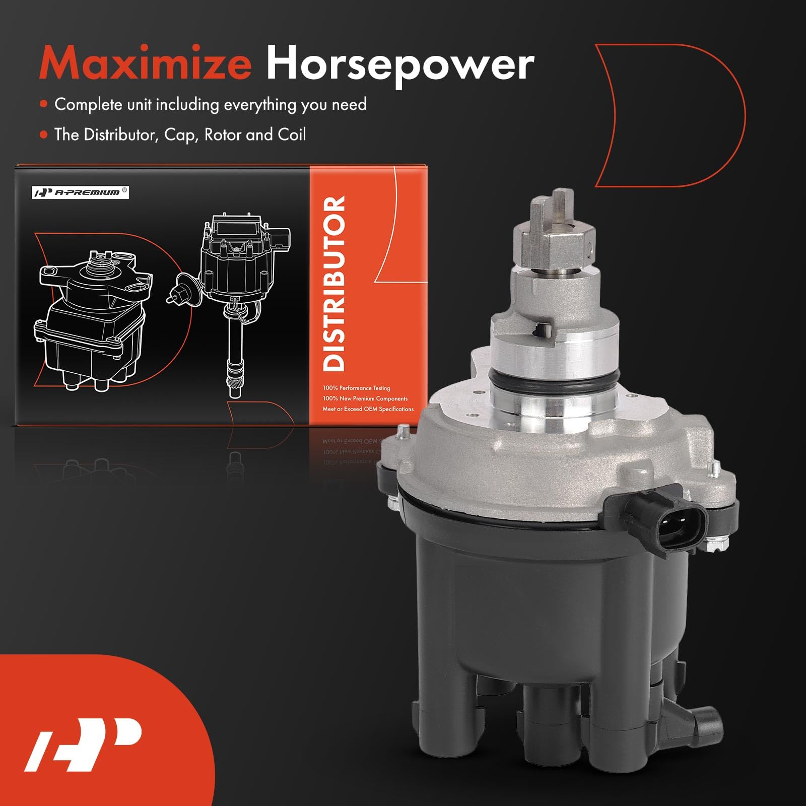 A-Premium Ignition Distributor with Cap and Rotor Compatible with Toyota Camry 1996, RAV4 1996-1997, Celica 1996-1999, 2.2L, Replace# 1910074230