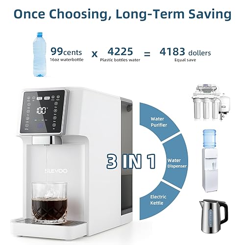 Miniatura 8 de HOT Encimera de filtro de agua de ósmosis inversa, 51 puro para drenar y purificador de agua de 75GPD con purificación de ósmosis inversa de 4