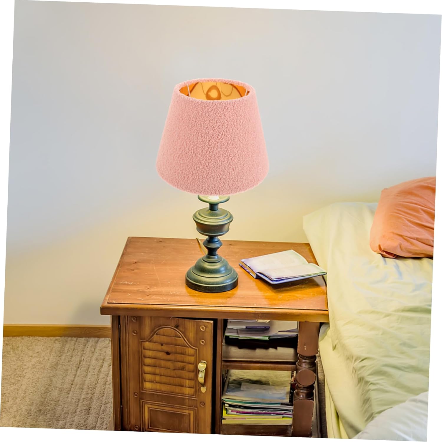 Garneck Plush Fabric Drum Lampshade Replacement Soft Light Cover for Table and Floor Lamps Adorable Decorative Design for Boys and Girls Rooms Cozy Aesthetic Easy Installation