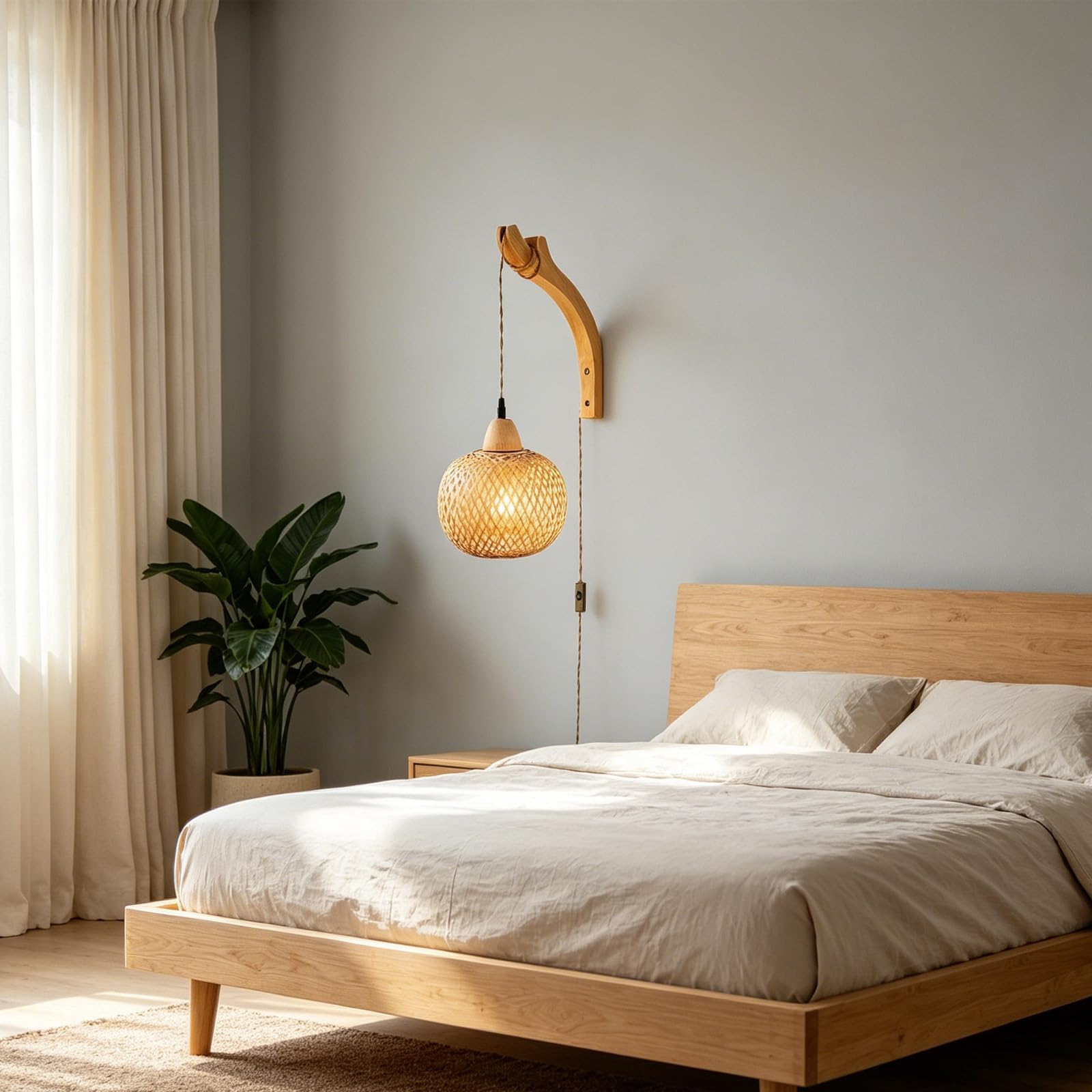 Aplique de pared E27 con interruptor para iluminar sin hacer obras 8
