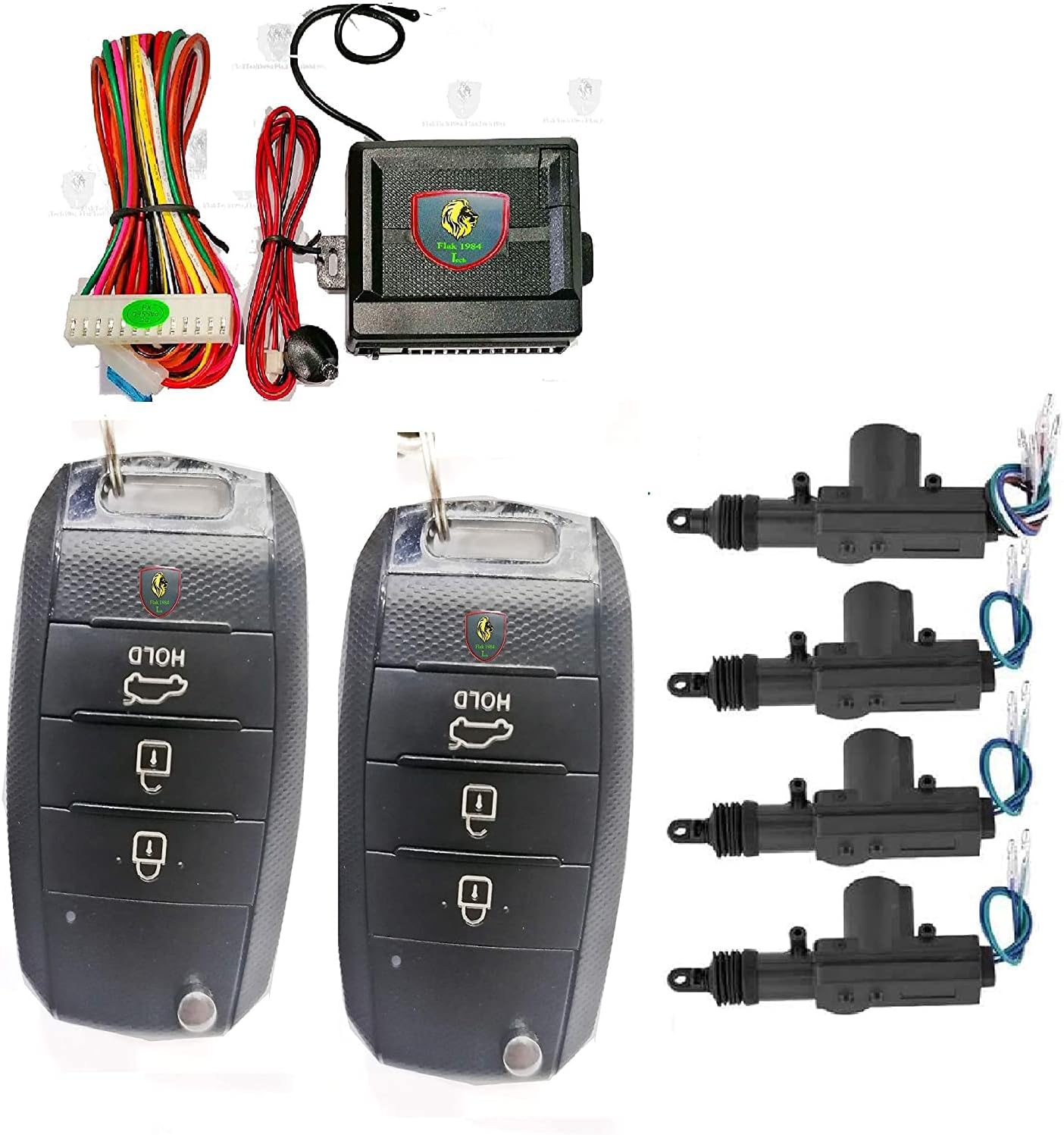 FLAK Tech Universal Car Door Lock Keyless Entry System Remote Central Control Locking Kit with Trunk Release Button