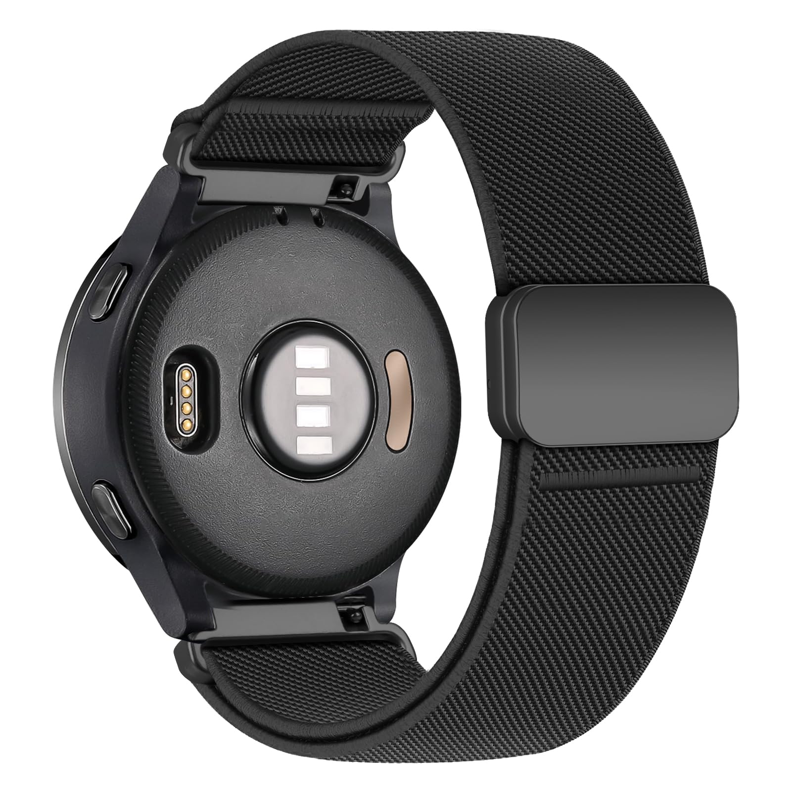 View 1 of 22mm Elastic Nylon Band for Garmin Venu 3 2/Vivoactive 4/Forerunner 970/965/955/265 46mm/255 46mm,Magnetic Stretchy Fabric Sport Watch Strap for Samsung Galaxy 3 45mm/Gear S3 Frontier