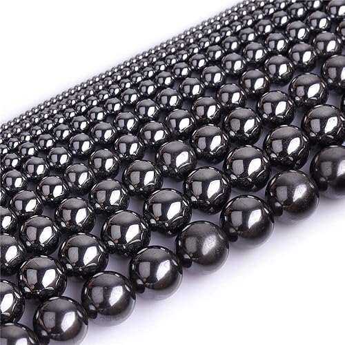 Miniatura 5 de JOE FOREMAN Cuentas de hematita negra de 0.079 in para hacer joyas, piedras preciosas naturales semipreciosas, redondas de 15 pulgadas